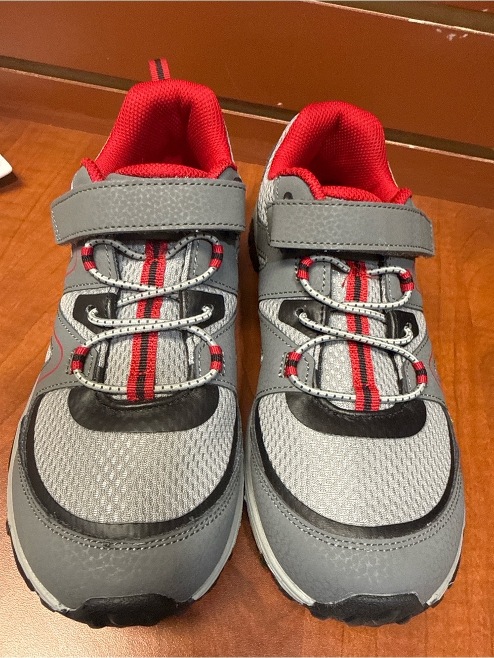 Merrell Kids Gray and Red Trail Sneakers - Picture 2 of 10